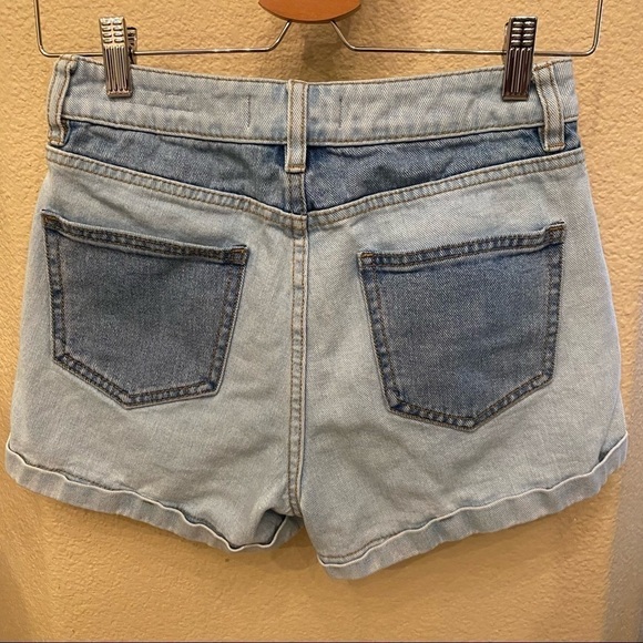 PACSUN Blue Color Block Mom Jean Shorts Size 25 - Picture 6 of 6